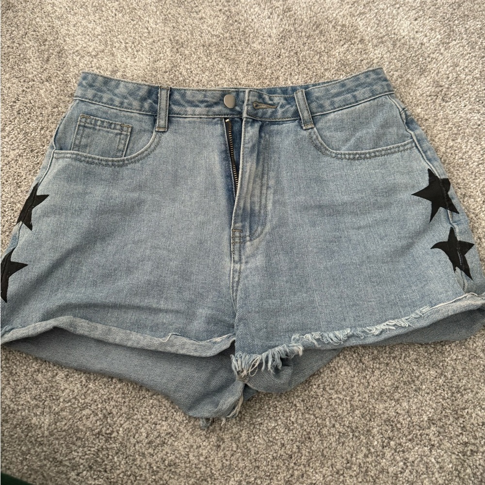 Denim shorts with stars
